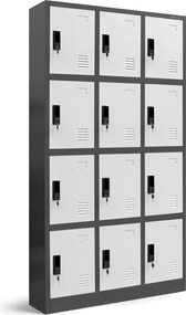 Szafa BHP z 12-skrytkami 90x40x185 cm Marcin antracyt/biały