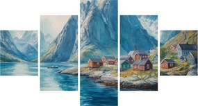 Obraz - Norweskie miasteczko (125x70 cm)