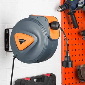 Automatyczny kabel zwijany BILY, 20m+1,5m, szara/pomarańczowa Monzana