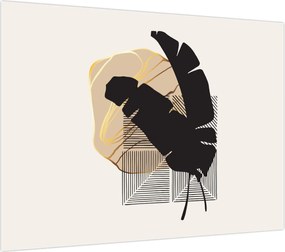 Obraz na szkle - Abstrakcja z tropikalnymi liśćmi N⁰4 (70x50 cm)