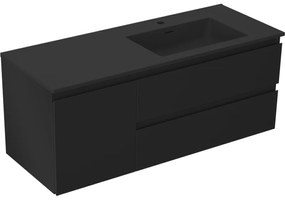 Mexen Orio szafka łazienkowa 120 cm z umywalką Otis prawą, 2S, 1D, czarna mat - 91A13-12047-3-BBFFF71-W18P71