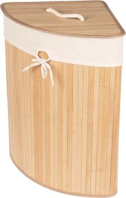 Narożny kosz na pranie ARCO, bambus, 60 l