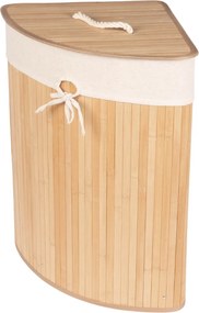 Narożny kosz na pranie ARCO, bambus, 60 l