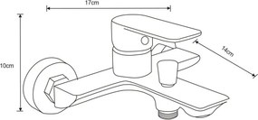 Mexen Alfa bateria wannowa, biała/złota - 745730-25