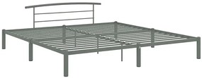 Szare metalowe łóżko małżeńskie 200x200 cm - Mohn