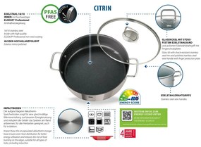 Elo 72438 Naczynie żaroodporne ze stalinierdzewnej z pokrywą szklaną Citrin 28 cm