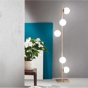 Ondaluce - Lampa stojąca MONILE 5xE14/10W/230V 170 cm złota/biała