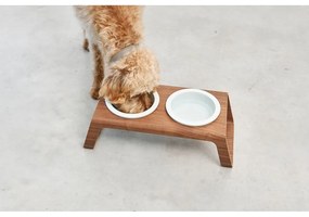 Zestaw misek ze stojakiem dla psów Desco Walnut M – MiaCara