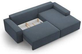 Niebieski rozkładany narożnik (prawostronny) Jodie – Micadoni Home