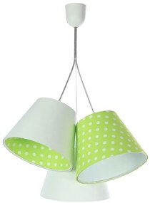 Biało-zielona lampa wisząca w groszki dla dzieci - EXX78-Abla