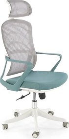 Gabinetowy fotel obrotowy turkus + biały T4-B95