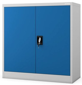 Mała szafka zamykana BEATA, 900 x 930 x 400 mm, szaro-niebieska