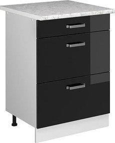 Szafka dolna do kuchni czarny wysoki połysk 60x60x81.6 r-line