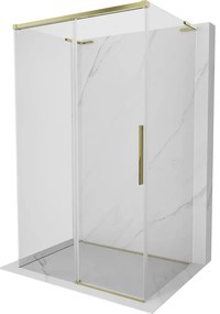 Mexen Rox L kabina prysznicowa 3-ścienna rozsuwana 135 x 70 cm, transparent, złota - 8C2L-135-070-50-00-3S