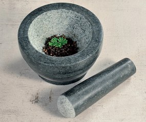 Solidny moździerz z tłuczkiem z granitu, moździerz granitowy, moździerz kamienny, moździerz do ziół, akcesoria kuchenne, KESPER