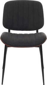 Krzesło do jadalni MCW-O44 (zestaw 6 sztuk),  orzechowy wygląd, ciemnoszary