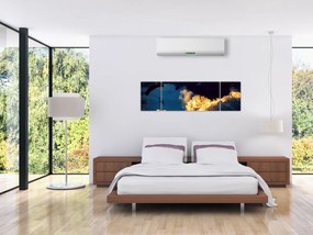 Obraz skoczka spadochronowego w chmurach (170x50 cm)