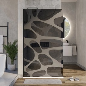 Ścianka prysznicowa Walk-In EX101 - szkło szare z powłoką NANO - matowy wzór - różne szerokości