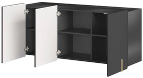 Komoda Malmi 150 cm wisząca - czarny mat / złoty