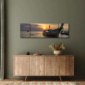 Obraz statku na brzegu (170x50 cm)