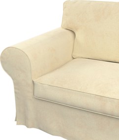 Pokrowiec na sofę Ektorp 2-osobową i leżankę kolor ecru tkanina połyskliwa, welwetowa