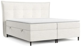 Kremowe łóżko boxspring ze schowkiem 180x200 cm Sinai – Maison de Rêve