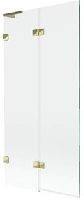 Mexen Lunar L parawan nawannowy 2-skrzydłowy lewy 90 x 150 cm, transparent, złoty - 897L-090-100-50-00-L
