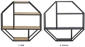 Czarna półka ścienna oktagon - Naja