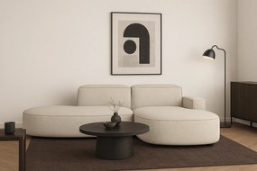 Narożnik modułowy CURSAL Gprawostronny 284×166×70 cm – kremowy  Raven 24, zaokrąglone leżanki, wolnostojący