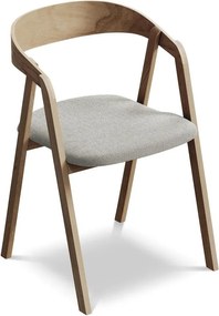 Jasnoszary fotel jadalniany z litego drewna Erika – Makamii