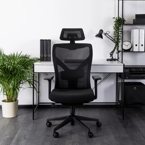 Ergonomiczny fotel biurowy z tkaniny membranowej i siatki Spiral