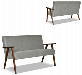 Sofa w stylu PRL retro vintage SOLER Family Meble ciemny szary welur Angel