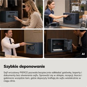 Sejf wrzutowy elektroniczny na gotówkę i utarg Pierce