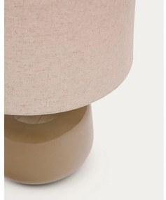 Beżowa lampa stołowa ceramiczna z tekstylnym kloszem (wysokość 40 cm) Tay – Kave Home