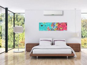 Obraz - Dziecięca mapa Europy (170x50 cm)