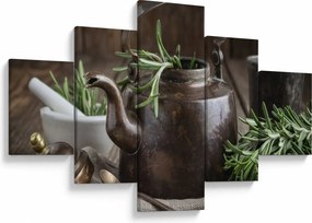 Obraz - Czajniczek z rozmarynem (125x70 cm)