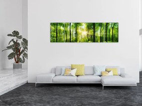 Obraz - Świt w lesie (170x50 cm)