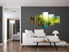 Obraz - wodospady w pralesie (125x70 cm)