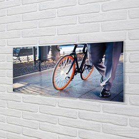Panel szklany do Kuchni Nogi Rowerzysty w Mieście
