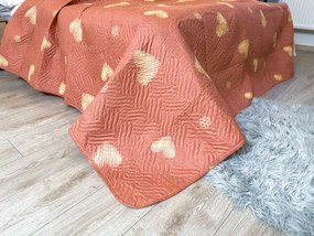 Narzuta na łóżko ORANGE HEART, różowa Rozmiar: 220 x 240 cm