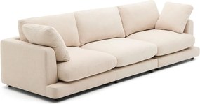 Beżowa sofa z tkaniny szenilowej 300 cm Gala – Kave Home