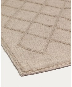 Beżowy dywan z mieszanki wełny odpowiedni do prania 160x230 cm Sybil – Kave Home