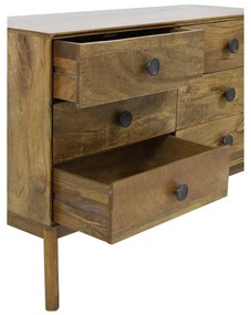 Brązowa niska komoda z litego drewna 114x80 cm Espita – Light &amp; Living