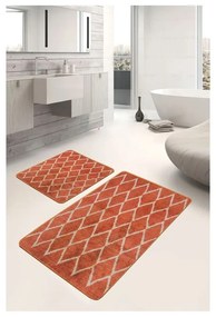 Aksamitne dywaniki łazienkowe w kolorze terakoty zestaw 2 szt. 60x100 cm – Mila Home