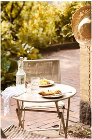 Beżowy metalowy zestaw mebli ogrodowych dla 2 osób Arcas – House Nordic