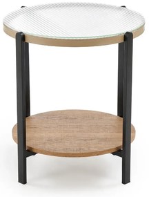 Stolik kawowy KAMALA S 53cm dąb naturalny/czarny HALMAR