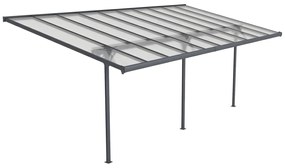 Pergola przyścienna z aluminium 18,8 m² ALVARO - kolor antracytowy