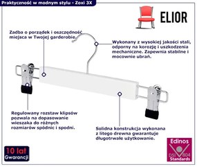 Biały stylowy wieszak na spódnicę T8-K90