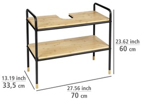 Szafka pod umywalkę, 70 x 60 x 33,5 cm, bambusowy blat, Loft, WENKO