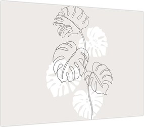 Obraz - Line art monstera N⁰3 (70x50 cm)